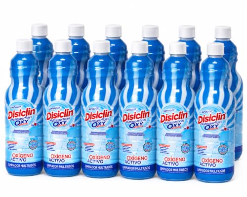 Disclin Oxígeno Activo Limpiador Multisuperficies Concentrado 1L | Pack 12 Unidades | pH Neutro | Sin Lejía | Higiene Total | RASMACOR