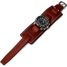 Leather Cuff watch strap Buffalo watch bund Pad 18 20 22 24 26 mm Hand made Nato wristwatch band