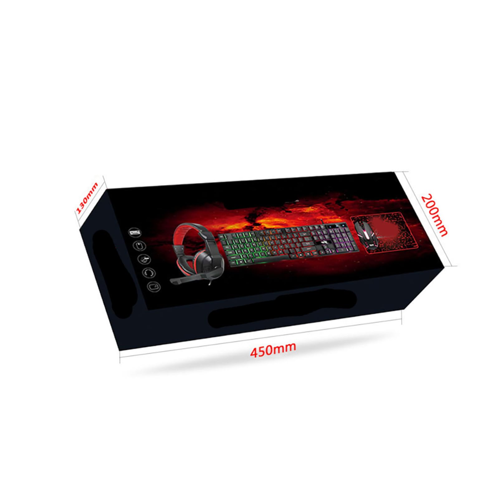 DOITOOL Conjunto De Teclado y Ratón Retroiluminación para Jugadores Incluye Auriculares y Alfombrilla para Ratón para Gaming y Trabajo Casa