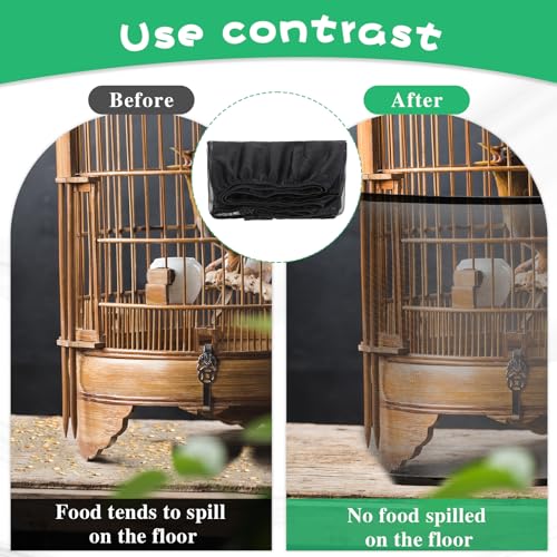 Jeffdad 573789_1_TJIPAKZ6 Bird Cage Seed Catcher, Universal Adjustable Birdcage Cover Skirt Bird Cage Net Cover Nylon Guard Net Cover thumb #3