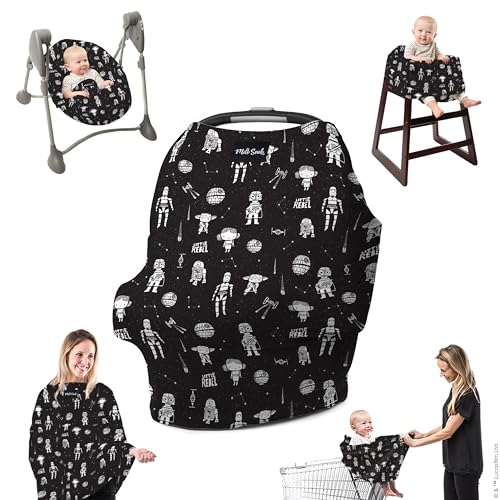 Image of Milk Snob Original Star Wars 5-in-1 Cover, Little Rebel, Added Privacy for Breastfeeding, Baby Car Seat, Carrier, Stroller, High Chair, Shopping Cart, Lounger Canopy - Newborn Essentials, Nursing Top