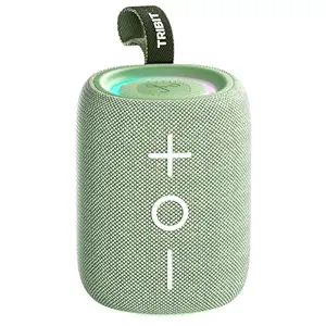 Tribit StormBox Mini 12W 5.4 Bluetooth Wireless Speaker,360?Surround Sound,Built-in XBass,LED Lights,12H Playtime,IPX7 Waterproof,TWS Pairing,Type-C,Portable for Home/Outdoor/Travel Green