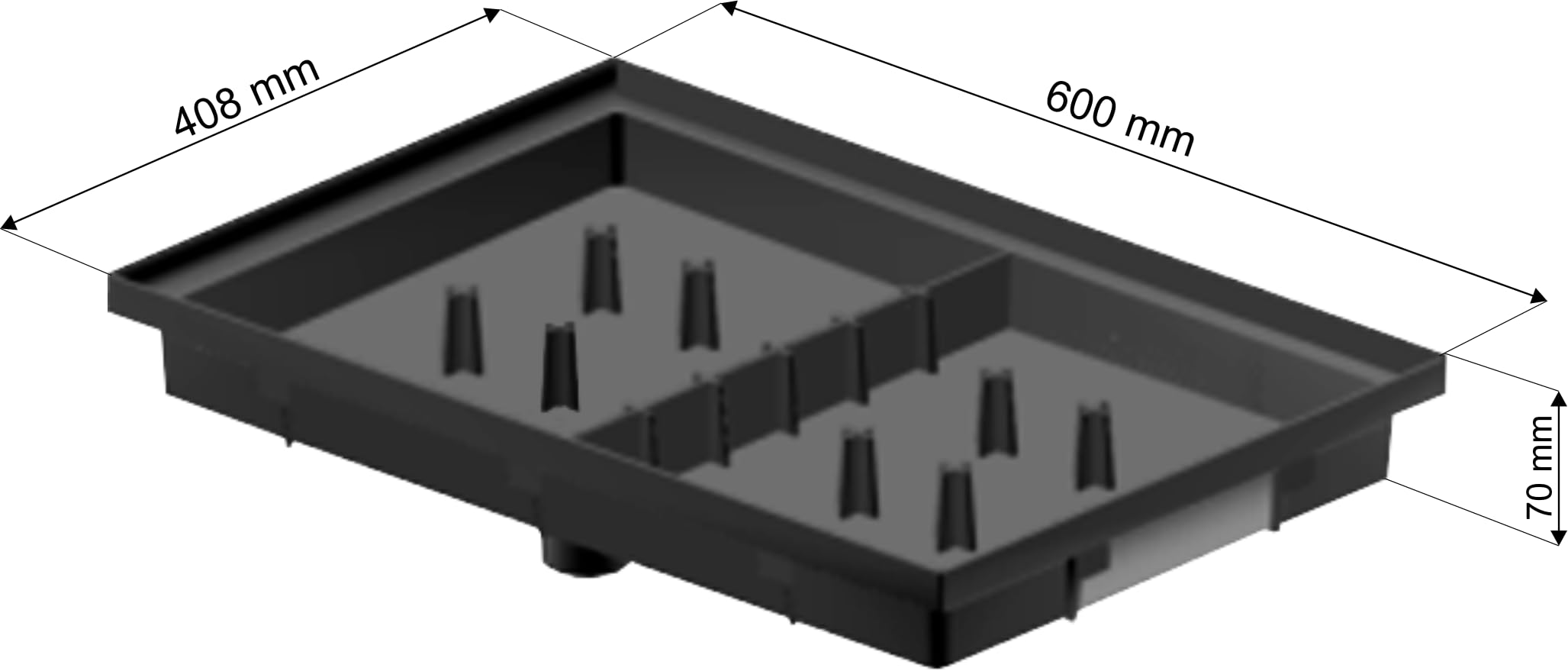 Megaa store Schuhabstreifer Abtreter Fußmatte Maschenrost Fußabtreter Eingangsmatte 600x408x70 mit Bodenwanne (Kunststoff-Schuhmatte)