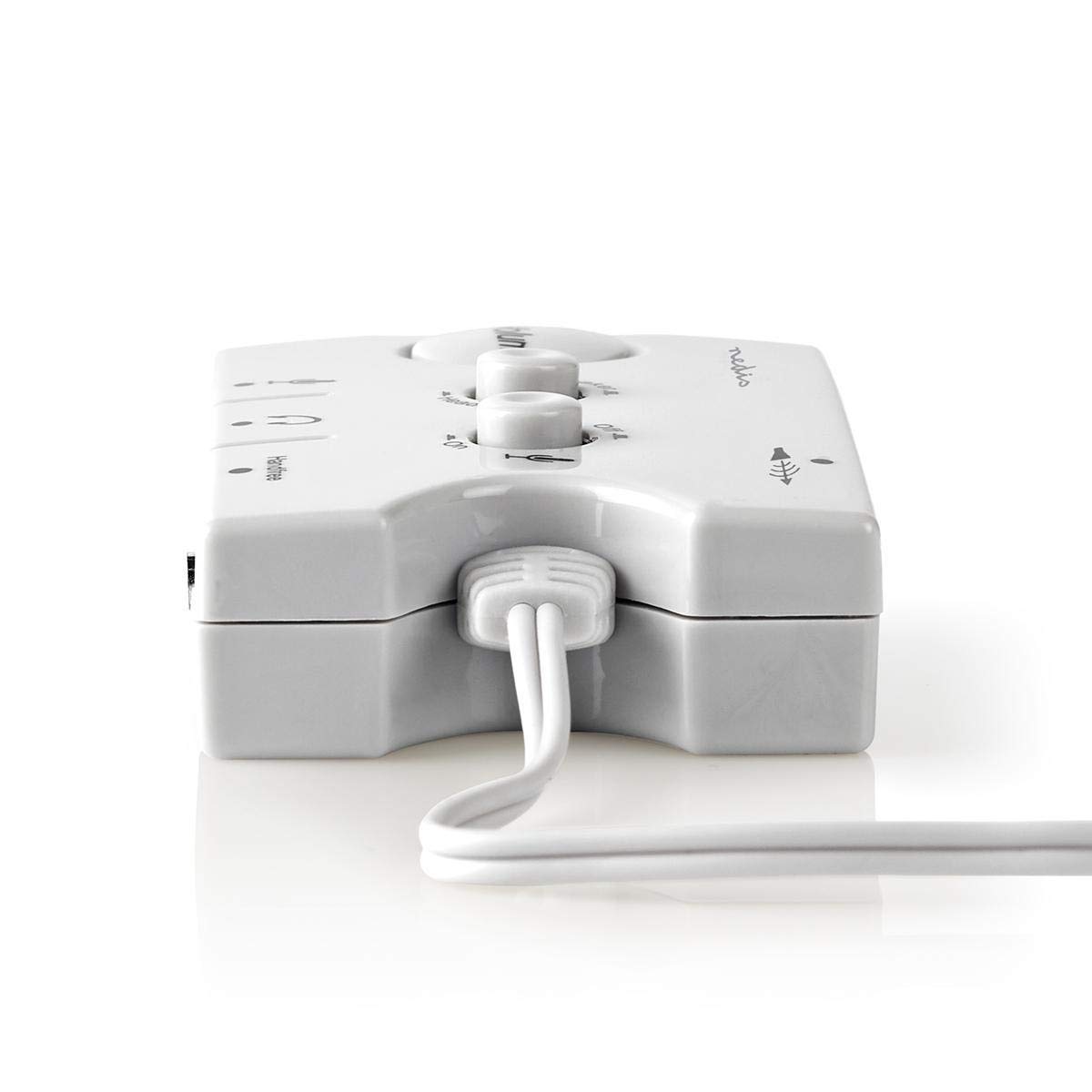 Nedis - Analogowy przełącznik audio - wtyczka 2 x 3,5 mm - gniazdo 3 x 3,5 mm - gniazdo 2,5 mm - kość słoniowa