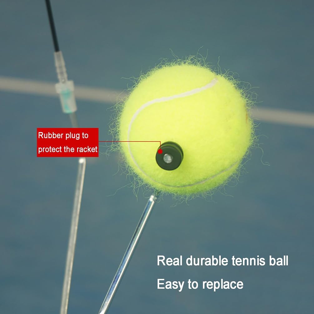 Tennis Training Device, Portable Tennis Rebounder, Height-Adjustable Training Equipment, Single-Player Swing Training Machine, Durable Tennis Auxiliary Equipment (Pickball)