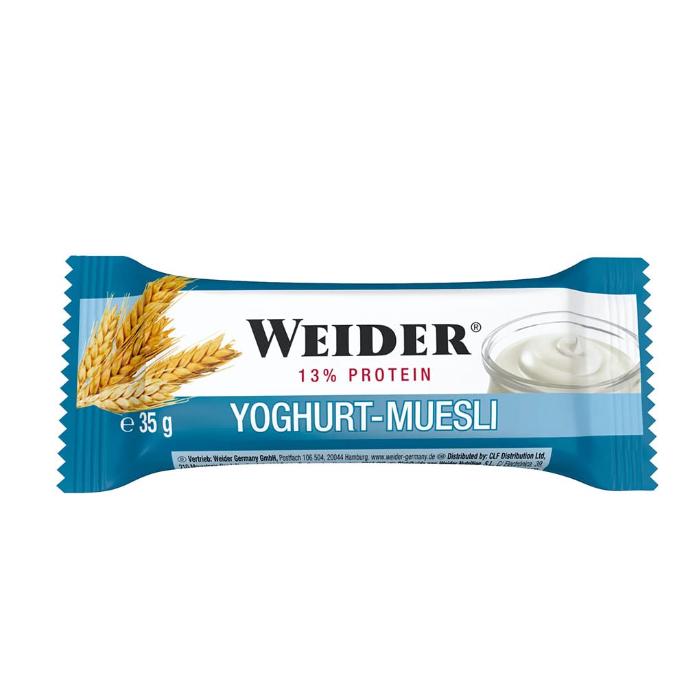 WEIDER Fitness protein bar, delicious protein bar with yogurt, small protein snack for in between, practical energy bar for on the go, box of 24 x 35 g