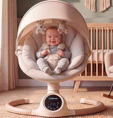 BEBE2LUXE ALPHA Babywippe, Elektrische Babyschaukel mit Musik...