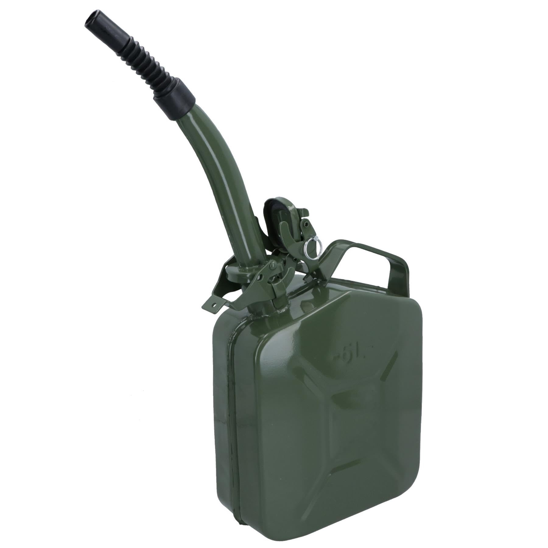 20 litres Metal Fuel Jerry Can Holder Storage Container and Flexible Spout Pourer