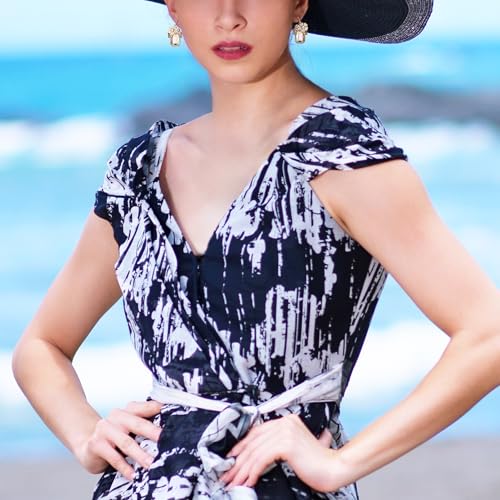 BriLove Fashion Elegant Rhinestone Enamel Rose Flower Emerald Cut Hook Dangle Earrigns for Women Party Prom Accessories4