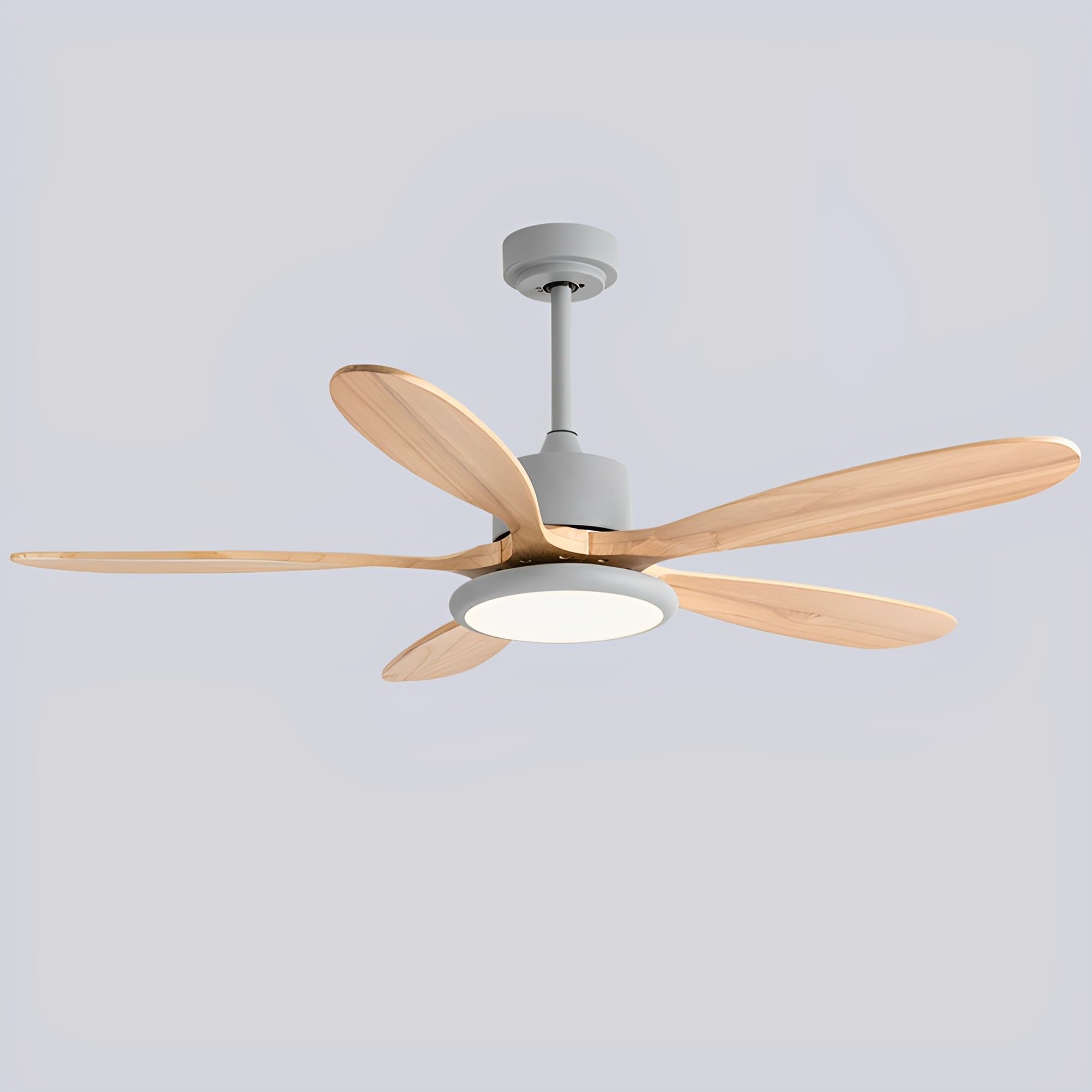 HXYSXHJUO Modern 52 Inch Ceiling Fan with Lights Indoor Quiet 3 Wood Blades 6 Gear Wind Speed Light 48W LED Lighting for Living Room Dining Bedroom