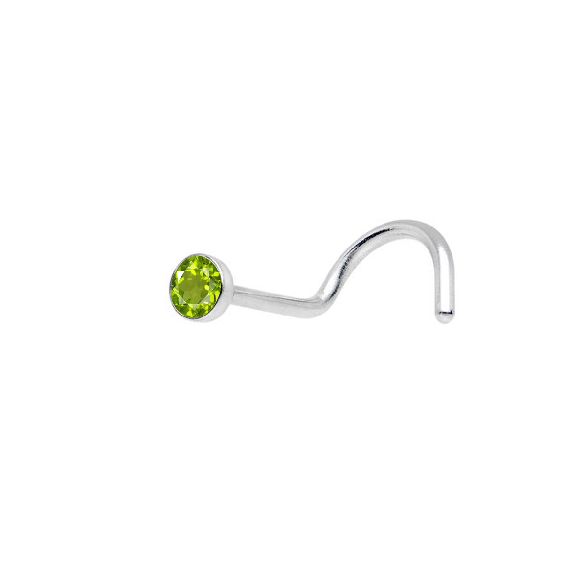 Peenzone 92.5-925 Sterling Silver Round-Shape Peridot Cup-Setting Nose Pin Stud for Women Girls-image-12