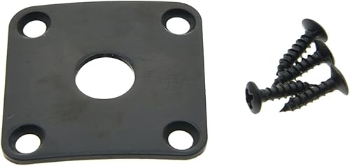 Dopro Placa de Jackplate cuadrada curvada de metal negro para LP Les Paul de EE. UU