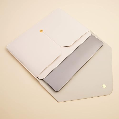 Miniatura 3 de Funda para portátil de cuero PU para MacBook Air de 15.3 pulgadas 20232024, Surface Laptop 15Book 13.5Studio - Blanco
