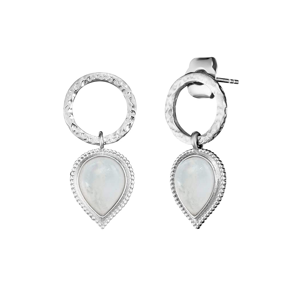 Angel Whisperer Moonstone Stud Earrings | 925 Sterling Silver • Classic & Elegant • Ø 10.7mm