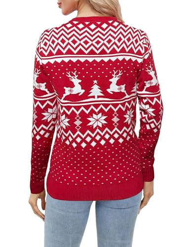 Christmas Sweaters For Women Reindeer Snowflake Holiday Ugly Knit Sweater Long Sleeve Pullover 2 Christmas Sweaters For Women Reindeer Snowflake Holiday Ugly Knit Sweater Long Sleeve Pullover - Image 3
