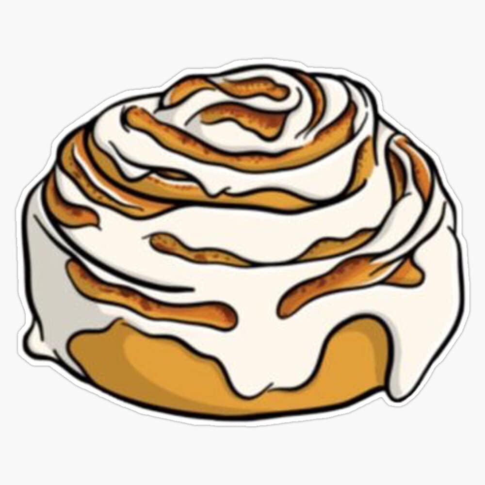 Cinnamon Roll Vinyl Sticker Waterproof Bumper Sticker Laptop Window Decal 5 inch (LEU3-SM-STICKERS-7061)