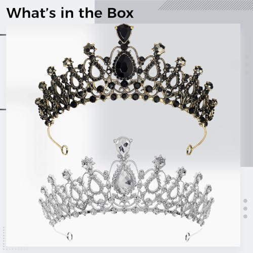 Corona de tiara en juego de 2 piezas plateada y dorada de 6 cm para mujer 2