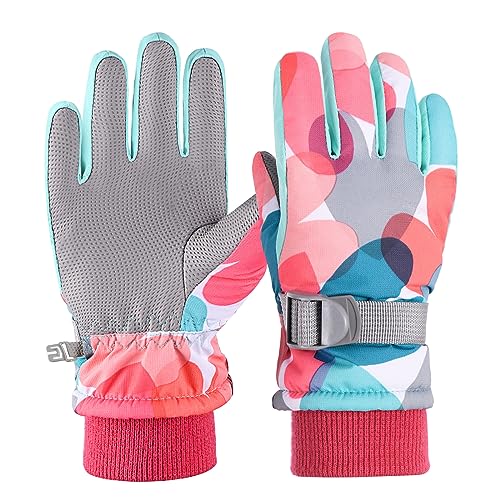 Gukasxi Guantes de esquí para niños, impermeables y resistentes al viento, guantes de invierno de forro polar para bicicleta para niño/niña, guantes de invierno para deportes de invierno, esquí,