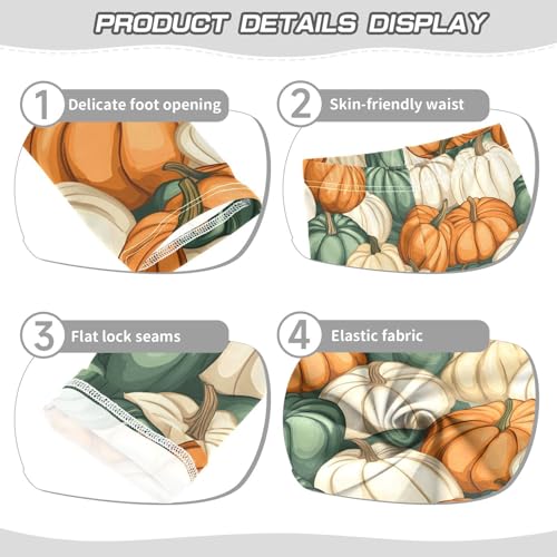 Fall Pumpkin Harvest Print Girls Leggings Soft Stretch Workout Yoga Dance Pants for Kids Casual Tights3