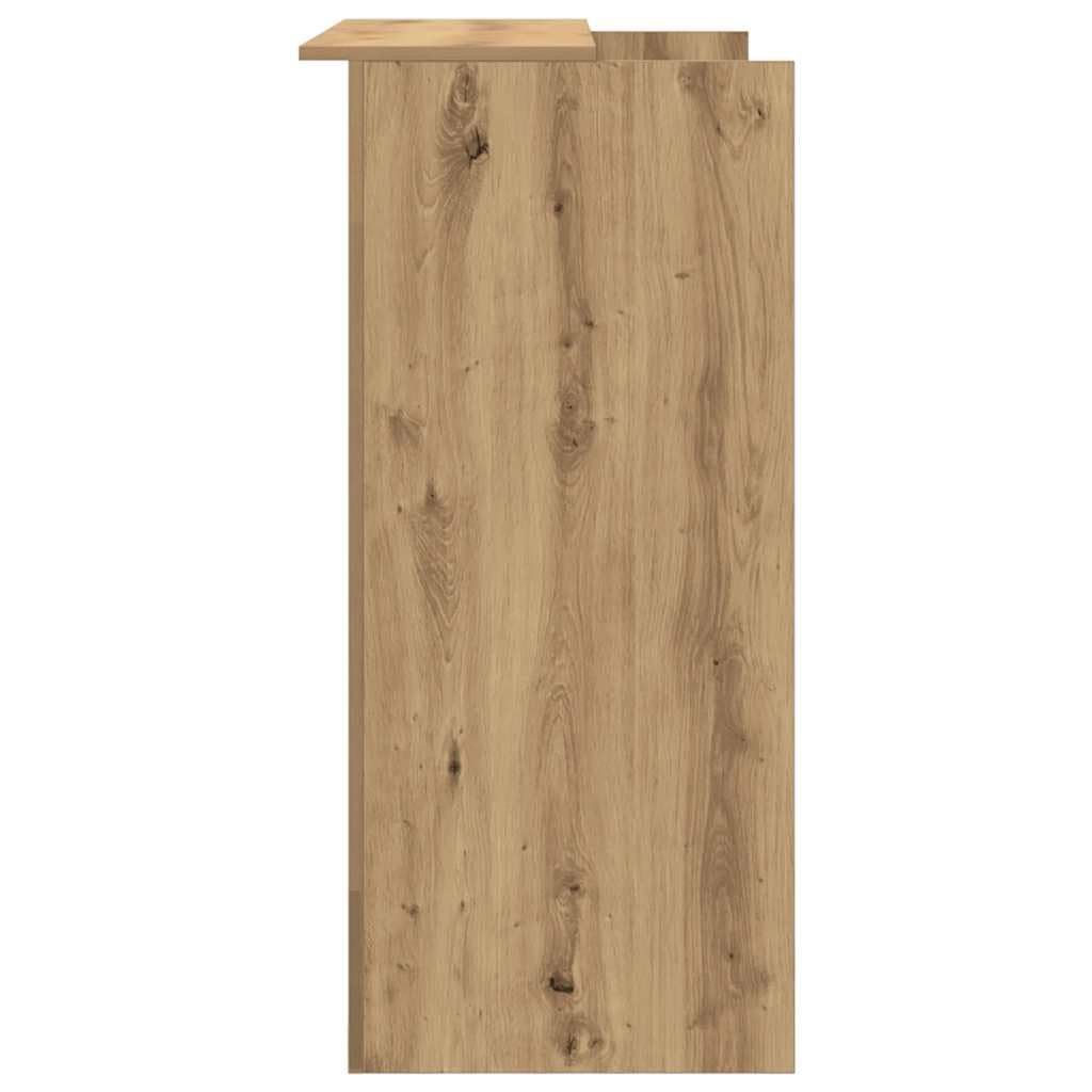 Hothingwell Ufficio Ricezione Chene Artigianale 100 x 50 x 103,5 cm Legno Ingenierie | Scaffali integrati, piano di lavoro alto, discreto, versatile per ufficio, hotel, clinica