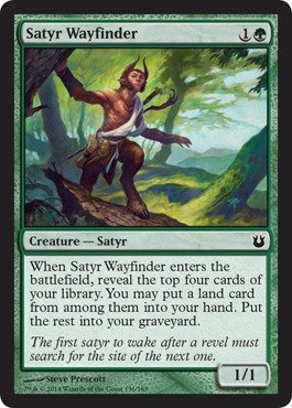 Magic: The Gathering Satyr Wayfinder Card (136/165) - Born Of The Gods - Green Creature - View #8