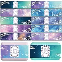 CREATCABIN 100 Pcs Soap Wrapper 10 Styles Starry Sky Art Soap Paper Wrap Tape Vertical Soap Tag Sleeves Covers Band Label Packaging Supplies for Handmade Soap Bars Gift Wrapping 2 x 8.3 Inch