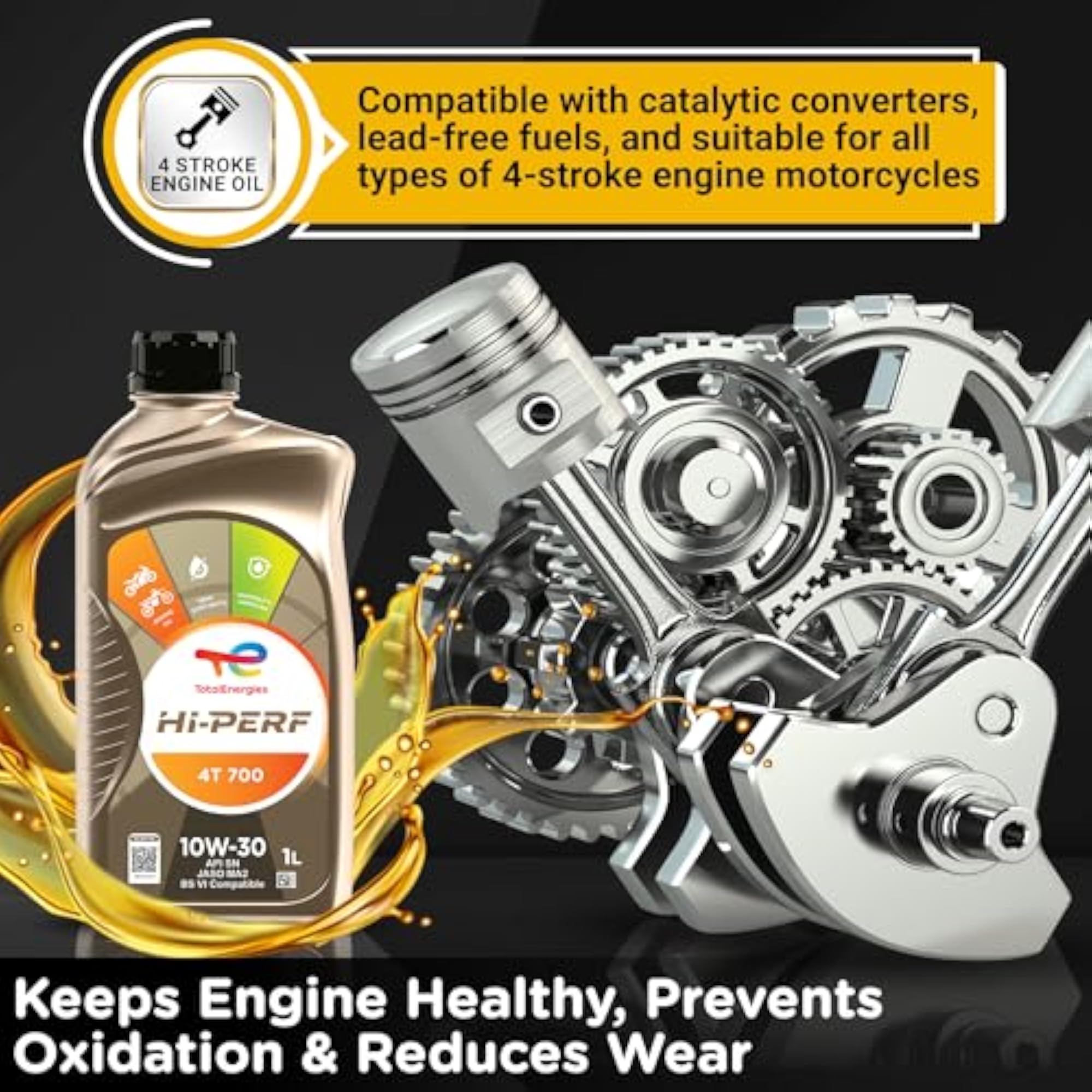 Hi-Perf 4T 700 10W-30 Semi Synthetic Engine Oil for Bikes