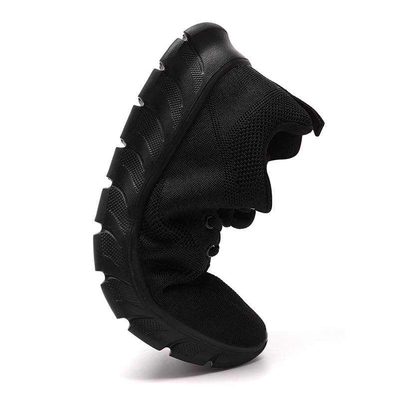 Image of Womens Tennis Shoes Sneakers Walking Running Gym Athletic Slip On Shoes Casual Workout Shoes for Women Lightweight Comfortable Breathable Black US Size 8.5