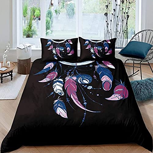 Funda Nordica Cama 90 Atrapasueños de Microfibra Suave Juego de Ropa de Cama Sognare Funda Edredon 135x200 cm y 2 Fundas de Almohada 50x75 cm con Cremallera