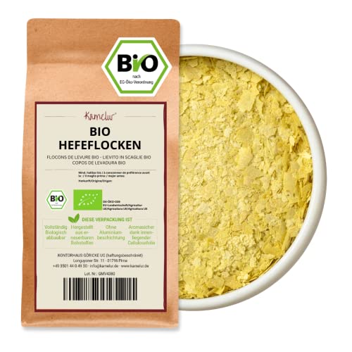 Kamelur 500g BIO Hefeflocken – Malz-Hefeflocken vegan, Bierhefeflocken als Würze für Parmesan & Käse vegan - Hefeflocken BIO in biologisch abbaubarer Verpackung