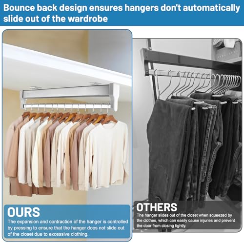 DBREAKS Extendable Clothes Rail for Wardrobe Adjustable from 45 to 90 cm - Image 3
