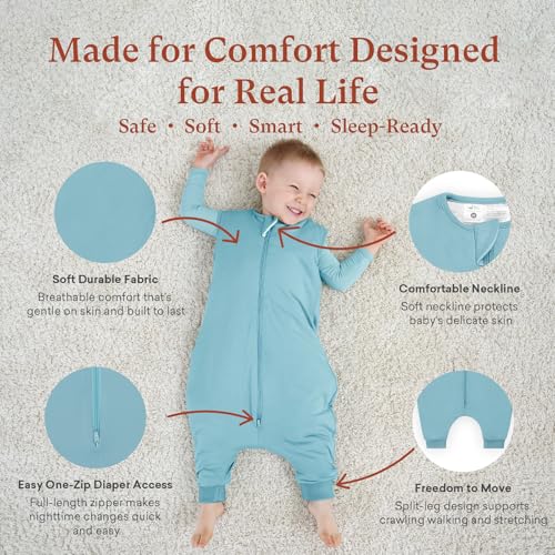 Image of 1.0 TOG Toddler Sleep Sack with Legs for Early Walkers, Wearable Blanket for Tall Walking Toddlers 18-36 Months