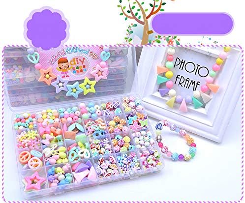 DIY Beads Set Necklace Bracelets Jewelry Making Crafts Kits for Girls (Multi)
