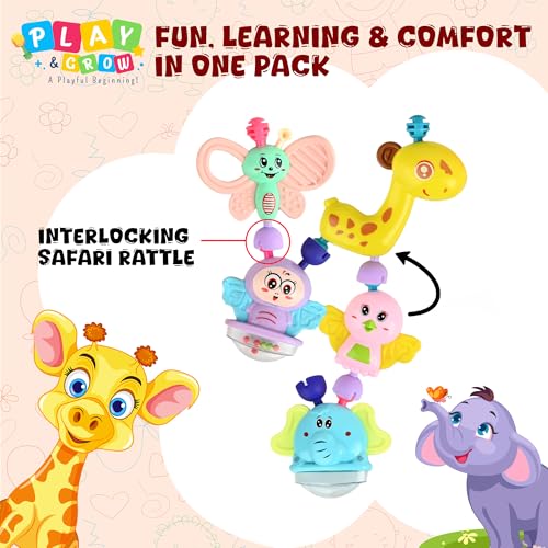 Image of Play & Grow Teethable Rattle Set Pack of 07pcs Infant Early Learning and Sensory devlopment Toy