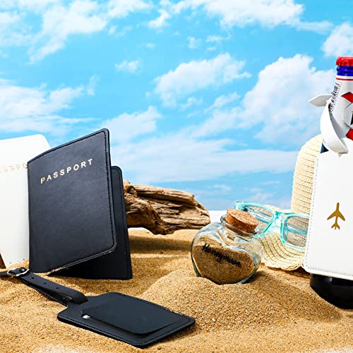 Weewooday 5 Pieces Mr and Mrs Passport Cover Holders And Luggage Tags Valentine's Day Gift Honeymoon Set with Sand Keepsake Jar Bridal Shower Gift for Wedding Engagement Newlyweds Couples4