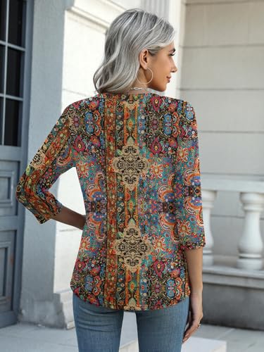 zeagoo womens 34 length sleeve tunic tops casual v neck shirts basic tees business work blouses summer fall 2025 clothes