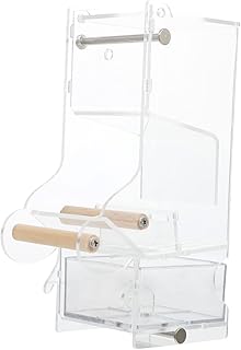 Yardwe 1pc Bird Feeder Small Bird Feeder Bird Cage Feeder Glass Water Dispenser Acrylic Bird Feeder Bird Water Bird Feeding Device Acrylic Transparent Birds Food Holder Bird Food Box Food