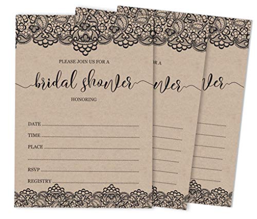 Inkdotpot Victorian Black Lace Invitations
