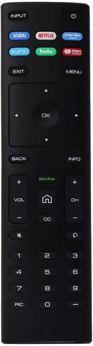 VIZIO XRT136 OEM Remote Control with Netflix, Vudu, Prime Video, Xumo, Hulu Hotkeys - Black Replacement for Select TVs