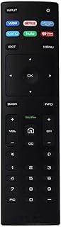 Vizio Remote Control (XRT136) with Vudu/Netflix/Prime Video Hotkeys - Black