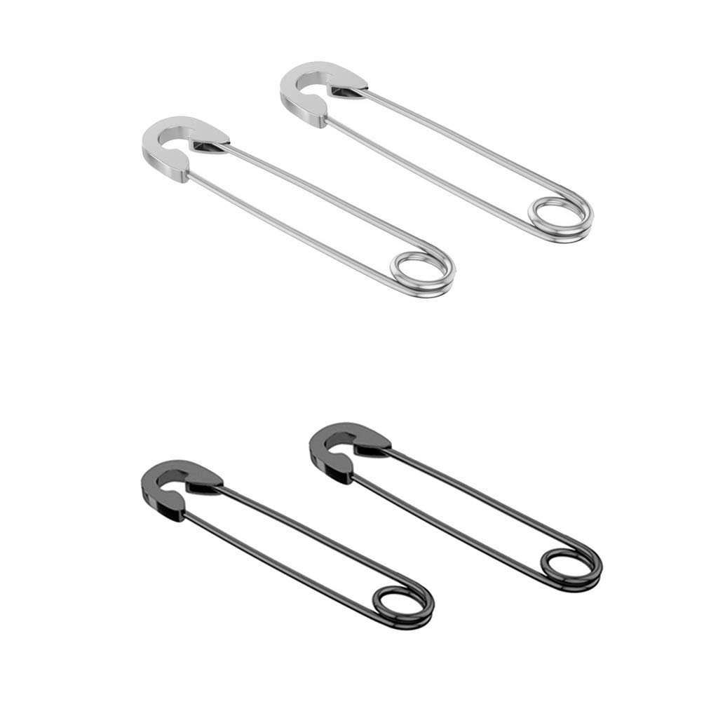 rockible 2 Paires de Boucles d'oreilles en épingle à Nourrice Rétro en Acier Inoxydable