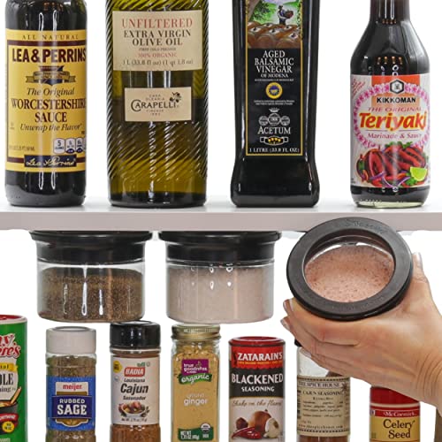 Vascito Storage Containers, Solution For Small Spaces, Adhesive Magnetic Kitchen Organization, Airtight Food Storage Containers, Coffee Bar Accessories, Brown Sugar Container, Quick One Handed Access (Modern Black, 3 Pack) #TOP4