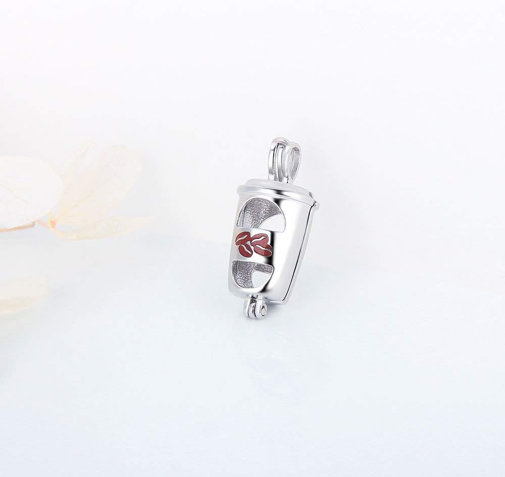 Coffee Cup Cage Pendants for Pearl Jewelry Making Sterling Silver, Design Cage Pendants for Women