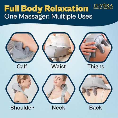 Image of L'UVERA Neck and Back Massager for Cervical Pain Relief with Heating, Body Massagers for Aches and Relief, Electric 5D Cervical Massage Machine for Deep Tissue Neck, Back, Shoulder, Legs and waist
