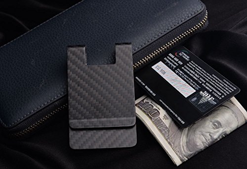Image of CL CARBONLIFE Carbon Fiber Money Clip Wallet, Business Card Holder RFID Protector Credit Card Holder Wallet Clips For Men (X-Large, 3.5 inchx2.2 inchx0.6 inch)