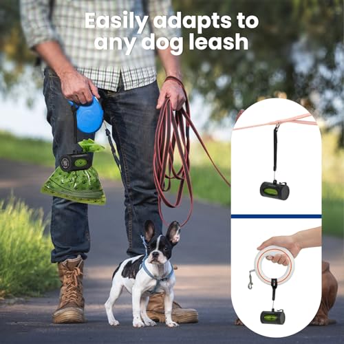 Image of Dog Poop Bag Holder, Convenient Hook for Used Bags, Lightweight Dispenser for Neat Walk,Smart Walk Tracker for Dog Wellness, Secure Rope Fits Any Leash, Includes 1 Roll Poop Bags
