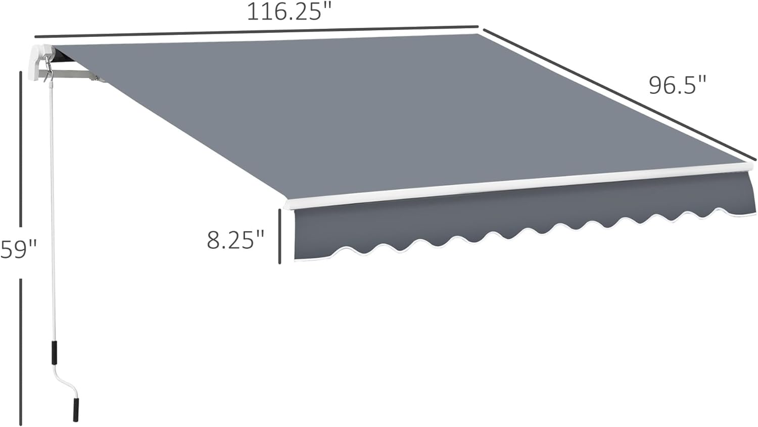 Close-up of the durable polyester fabric with PU coating, highlighting its heat reduction and anti-UV properties.