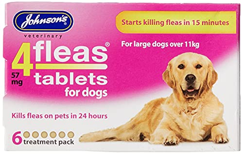 Johnsons Veterinary Products 4Fleas Dog Tablets Large 57 mg 6 Tablets