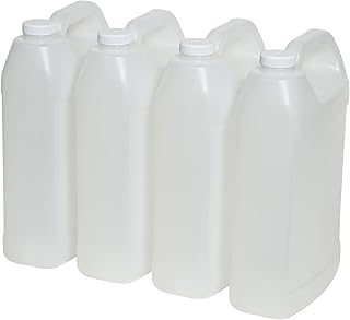 FastRack 1 Gallon Water Jug (Pack of 4) | F-Style Reusable Plastic Jug with lid for Liquids | Heavy-Duty Water Container for Storage, Camping | BPA-Free Gallon Jugs with Lid