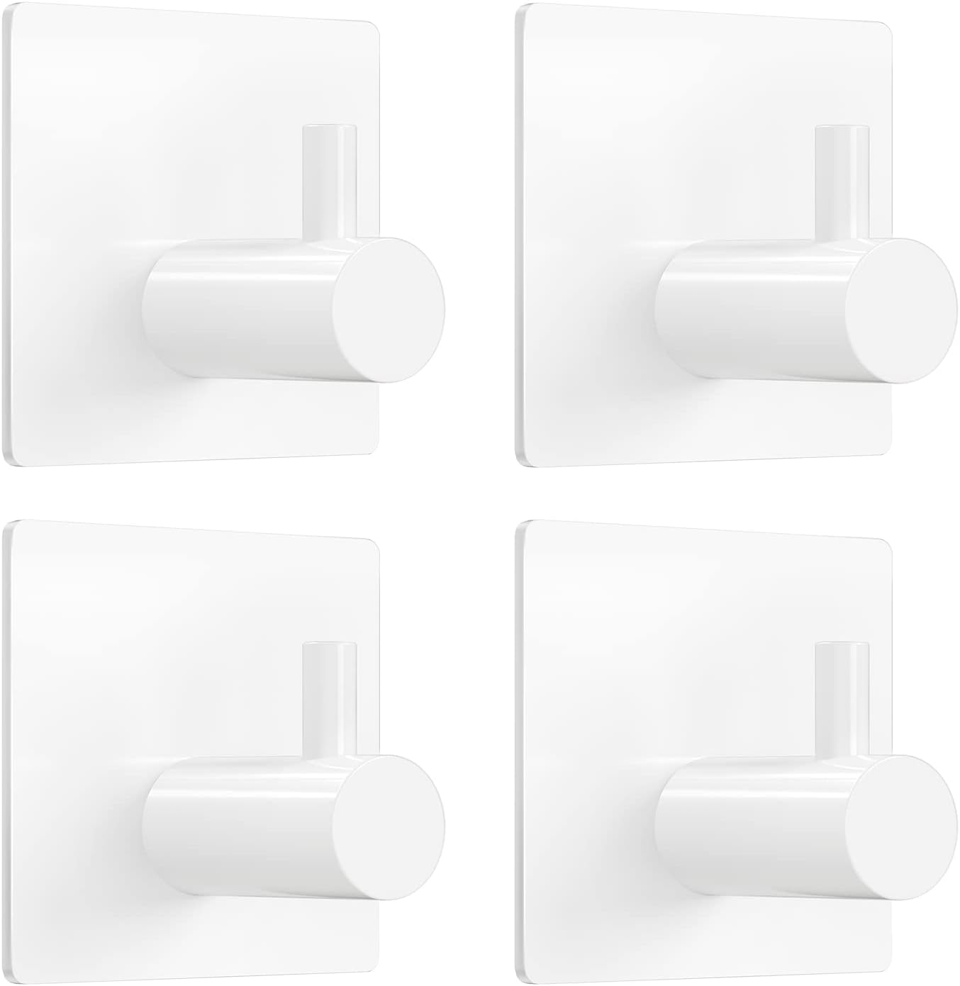 VIS'V Adhesive Hooks, White Adhesive Towel Hooks Waterproof Self